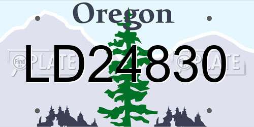 LD24830 Oregon License Plate