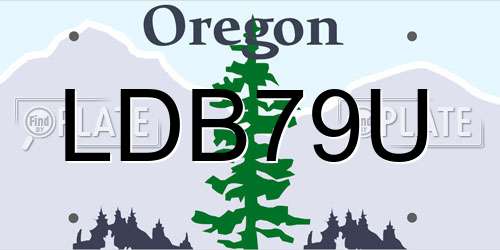 LDB79U Oregon License Plate
