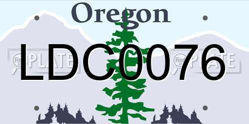 LDC0076 Oregon License Plate