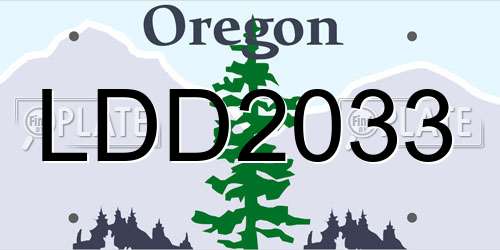 LDD2033 Oregon License Plate
