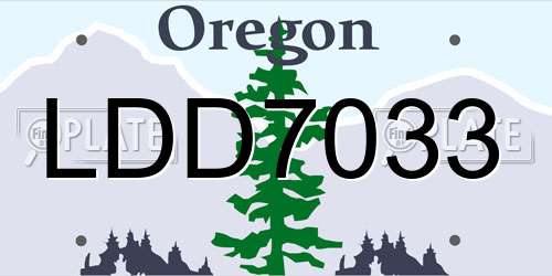 LDD7033 Oregon License Plate
