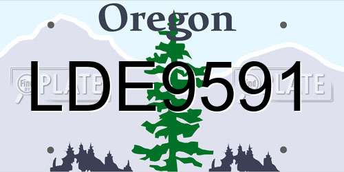 LDE9591 Oregon License Plate