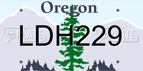 LDH229 Oregon License Plate