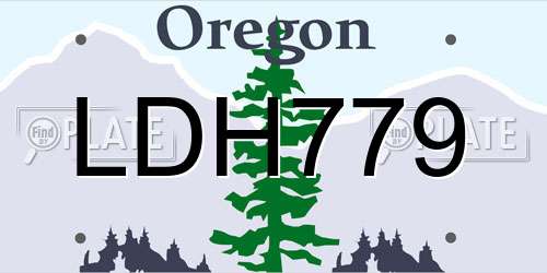 LDH779 Oregon License Plate