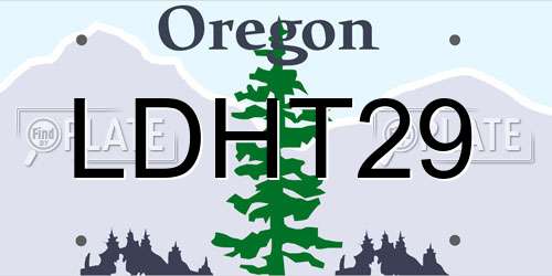 LDHT29 Oregon License Plate