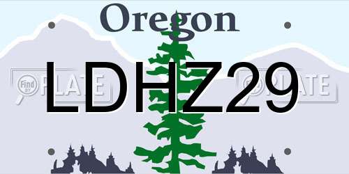 LDHZ29 Oregon License Plate