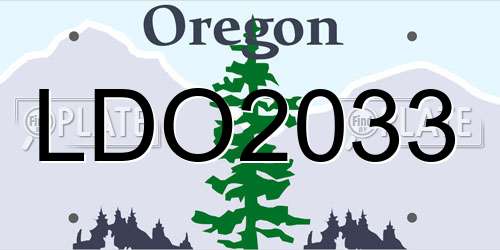 LDO2033 Oregon License Plate
