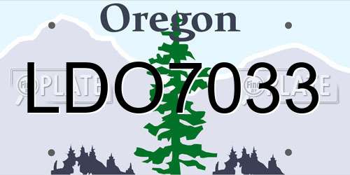 LDO7033 Oregon License Plate