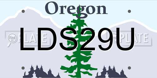 LDS29U Oregon License Plate