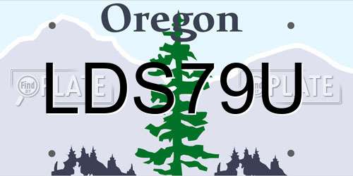 LDS79U Oregon License Plate