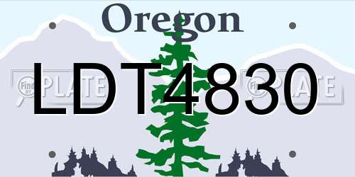 LDT4830 Oregon License Plate