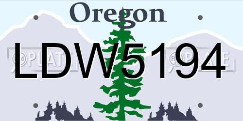LDW5194 Oregon License Plate
