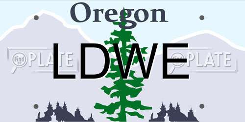 LDWE Oregon License Plate