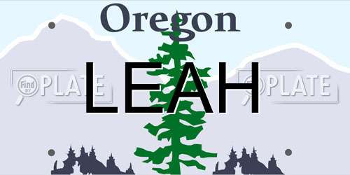 LEAH Oregon License Plate