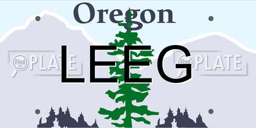 LEEG Oregon License Plate