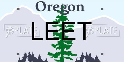 LEET Oregon License Plate