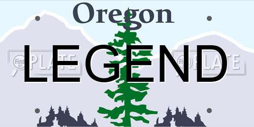 LEGEND Oregon License Plate