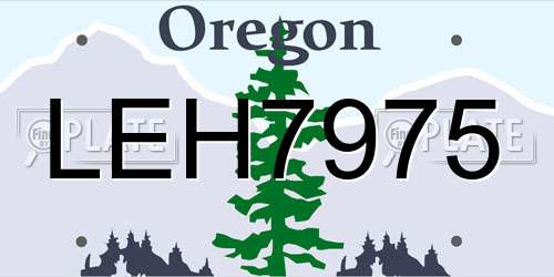 LEH7975 Oregon License Plate