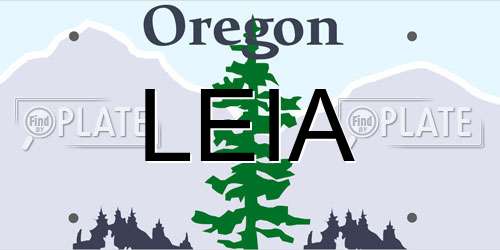 LEIA Oregon License Plate