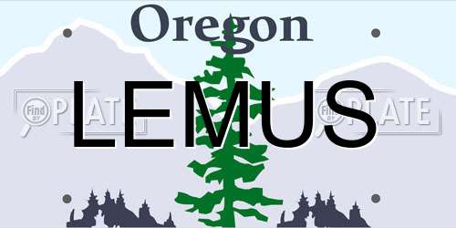 LEMUS Oregon License Plate