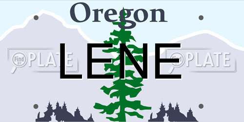 LENE Oregon License Plate