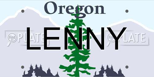 LENNY Oregon License Plate