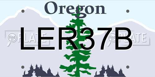 LER37B Oregon License Plate