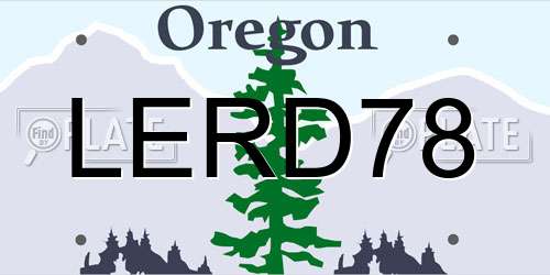 LERD78 Oregon License Plate
