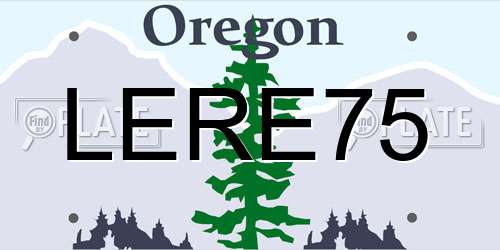LERE75 Oregon License Plate