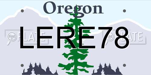 LERE78 Oregon License Plate