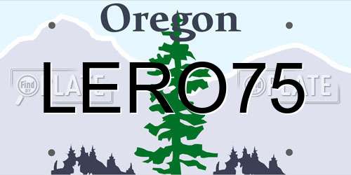 LERO75 Oregon License Plate
