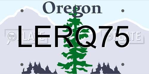 LERQ75 Oregon License Plate