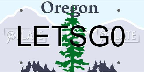 LETSG0 Oregon License Plate