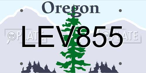 LEV855 Oregon License Plate