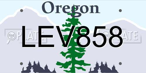LEV858 Oregon License Plate