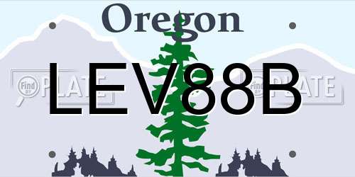 LEV88B Oregon License Plate