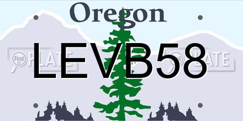 LEVB58 Oregon License Plate