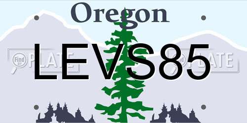 LEVS85 Oregon License Plate