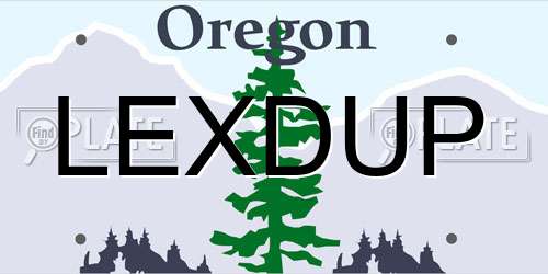 LEXDUP Oregon License Plate