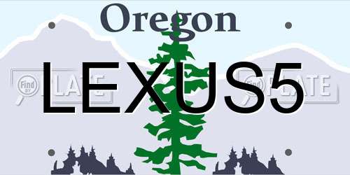 LEXUS5 Oregon License Plate