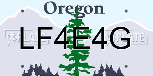 LF4E4G Oregon License Plate