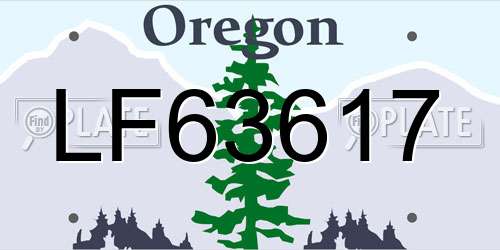 LF63617 Oregon License Plate