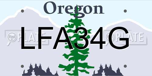 LFA34G Oregon License Plate
