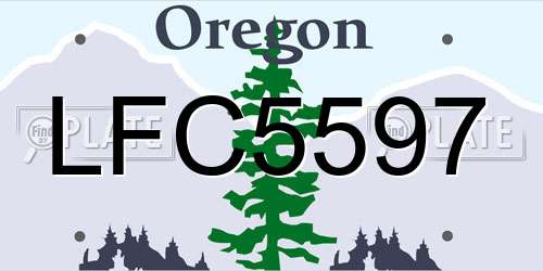 LFC5597 Oregon License Plate