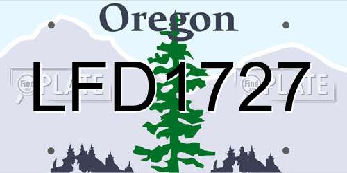 LFD1727 Oregon License Plate