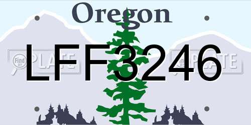 LFF3246 Oregon License Plate
