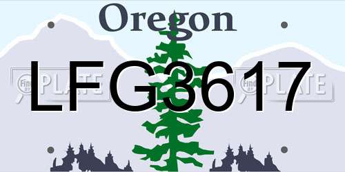 LFG3617 Oregon License Plate