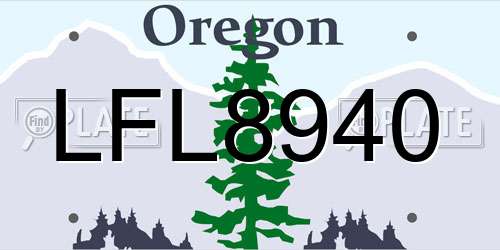LFL8940 Oregon License Plate