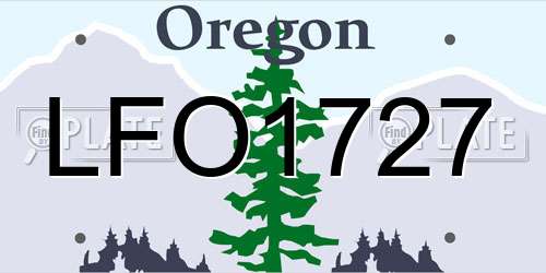 LFO1727 Oregon License Plate
