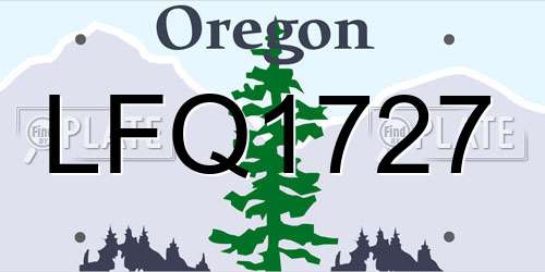 LFQ1727 Oregon License Plate